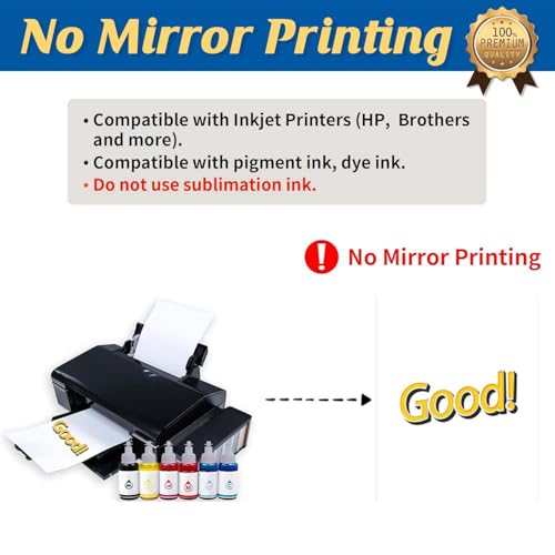 Image of TransOurDream Printable Heat Transfer Paper for Dark and Light T Shirts (50+50 Sheets, 8.5x11, Mix Pack) Iron on HTV Vinyl Transfers Paper for Inkjet Printers