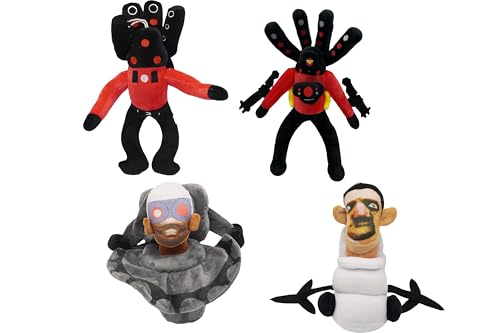 Cloud Fitness Skibidi Toilet Plush – Viral Meme Stuffed Figure, Funny Internet Collectible for Desk, Room, or Gaming Setup – 11 Inch (Toilet Man(2pcs))
