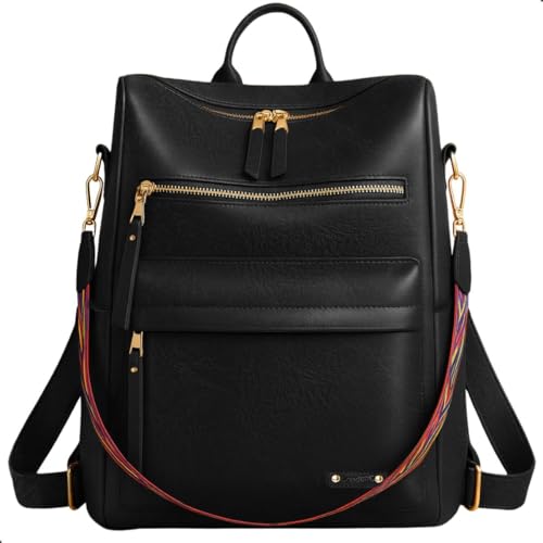 Mochila Bolsa Feminina Estilosa e Resistente Com Bolso Antifurto e Alça ajustaveis Perfeita Para Trabalho Dia A Dia Passeio e Faculdade (Preto)