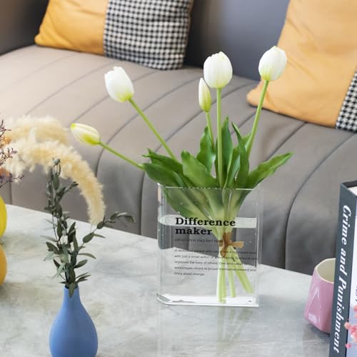 Book Vase For Flowers, Difference Maker Transparent Flower Vase For Home Office Bookshelf Living Room Bedroom Decor,Gifts For Book Lovers. - Image 2