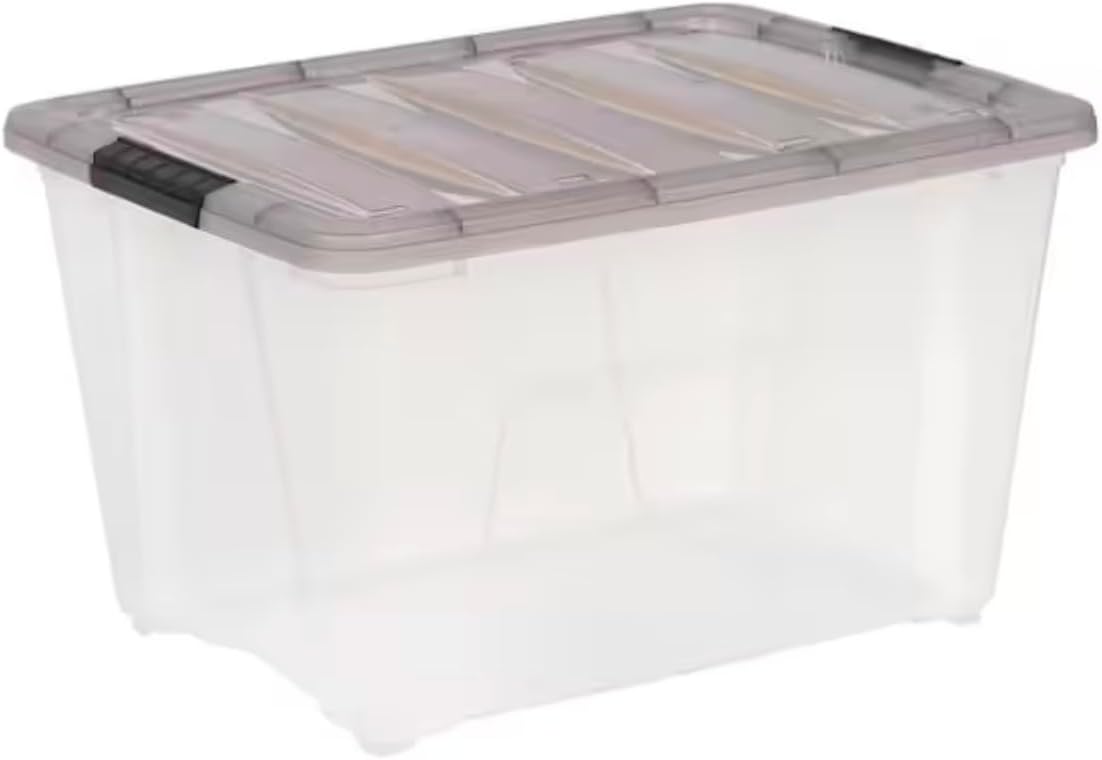 Clear Plastic Storage Box with Latching Lid - 54 Qt. EJ45337