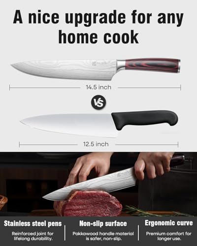 PAUDIN Chef Knife, 9 Inch Kitchen Knife for Meat & Vegetables Butcher Knife - image 7