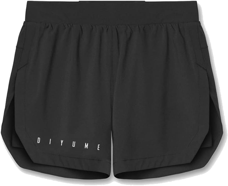 Men's Fitness Shorts, 2 in 1 Running Workout Shorts for Men 5-Inch