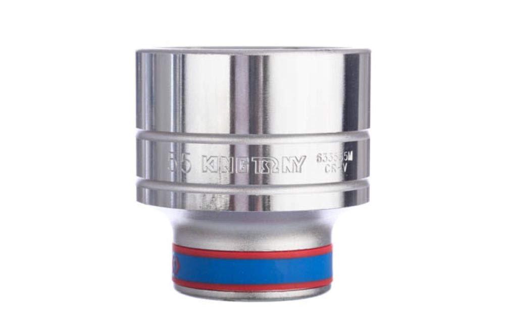 KING TONY 633552M Socket, 52 mm, 3/4-inch, Chrome, 1