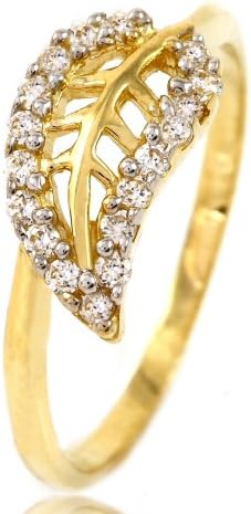 14k Yellow Gold Leaf Rings size 4.5