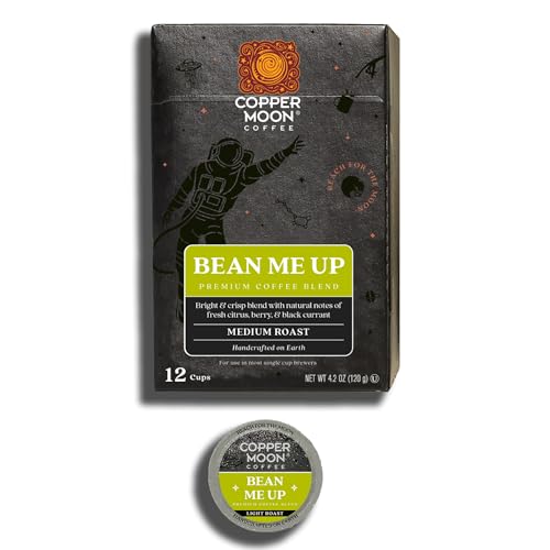 Copper Moon K-Cup Coffee Pods, Light Roast, Bean Me Up Blend, 12 Count