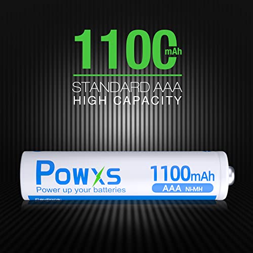 Powxs Aaa Rechargeable Batteries, 1.2V 1100Mah Ni-Mh Pre-Charged Triple Aaa Batteries, High Performance & Long Lasting - 16 Count #TOP1