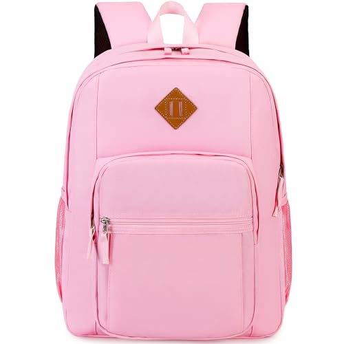 Image of abshoo Girls Solid Color Backpack For College Women Water Resistant School Bag (Pink)