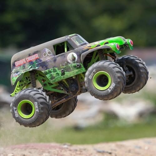 Image of Losi 1 /18 Mini LMT Grave Digger 2S 4X4 RTR Brushed Monster Truck Battery & Charger Included Green LOS01026T1
