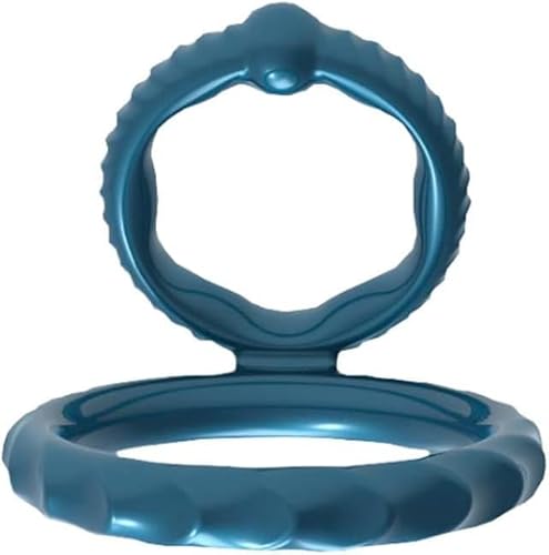 Bague double homme en silicone souple super élastique bleu
