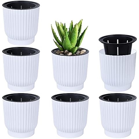 Herefun Kräutertopf, 7 Selbstbewässerung Blumentopf Cover