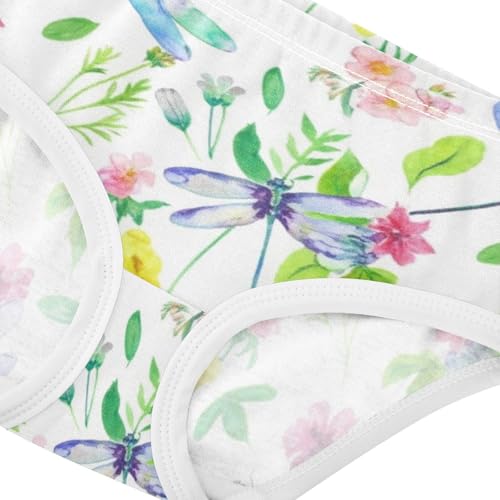 Girls Underwear Toddlers 2t Cotton Girl Panties Cute Print Briefs Girls Undies Floral Dragonflies Flowers4
