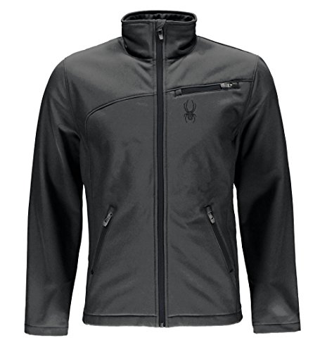 Spyder Men's Softshell Jacket, Polar/Black, Large
