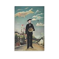 アンリ・ルソー、私自身　肖像＝風景、希少画集画、新品額装付 Amazon.co.jp: Henri Rousseauアンリ・ルソーポスター《私自身、肖像