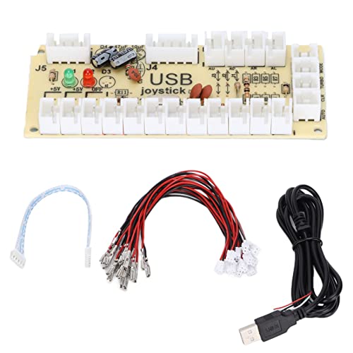 Jadeshay Arcade-Gamecontroller Arcade-Gamecontroller USB-Encoder Zero Delay USB-zu-Joystick-Taste für PC für MAME für Raspberry Pi Retro(QM070916 (Single)) Cover