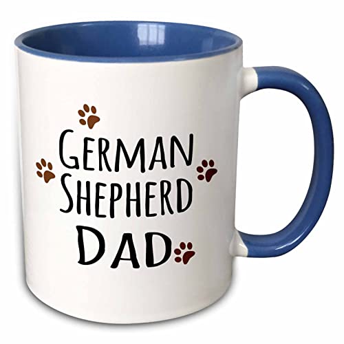 3dRose German Shepherd Dog Dad Mug, 11 oz, Brown