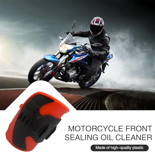 Image of 2 PCS Motorcycle Front Shock Absorber Oil Seal Cleaner Tool, 2.16 inch x 2.16 inch x 2.59 inch Inverted Front Fork Mud Scraper, ABS Plastic Repair Parts, Universal for Motorcycle Off-road Vehicle (Black)