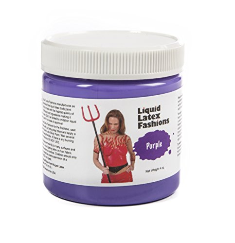 Purple 4 Oz - Liquid Latex Body Paint, Ammonia Free No Odor, Easy On and Off, Cosplay Makeup, Creates Professional Monster, Zombie Arts