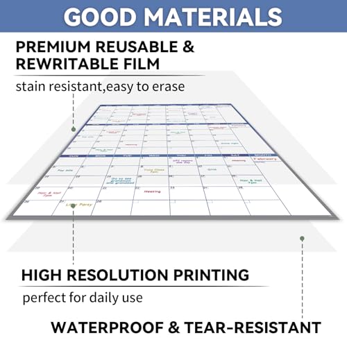 Save 51% on Large Dry Erase Wall Calendar with Markers & Stickers