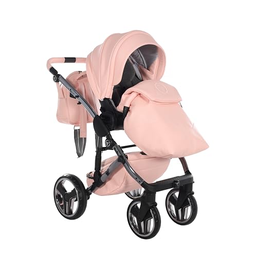 Junama Poussette Diamond Hand Craft 2en1 3en1 4en1 (02 - abricot et argent, 2en1) – vue 5