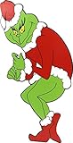Grinch Stealing Christmas Lights Yard Art Prop - Grinch Left Facing 48 Inc - Grinch Fence Decoration...