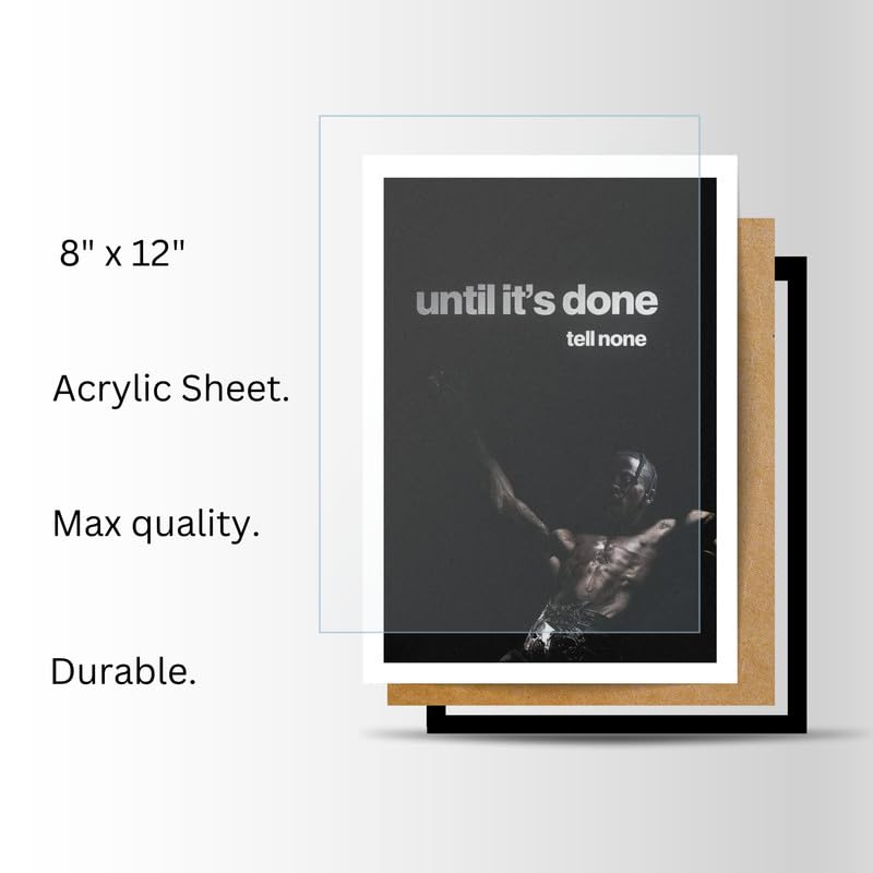 Image of Wall Framed Posters | 8x12 inch size | Motivational Quotes Posters |Motivational Photo Frame - inchUntil It's Done, Tell None inch - Inspirational Desk & Wall Decor for Office, Home, Study, and Gym