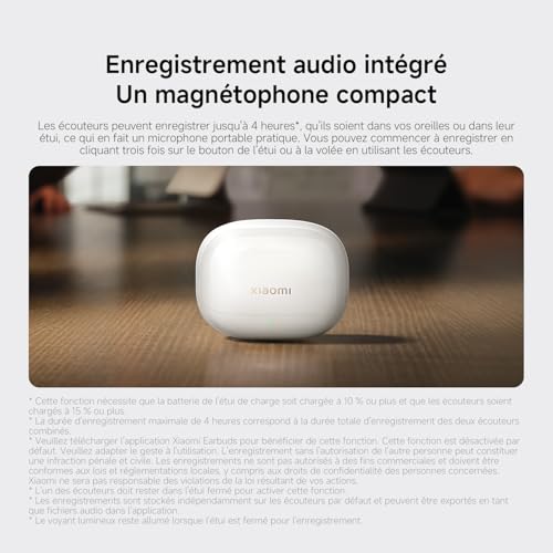 XIAOMI Buds 5 Pro Écouteurs sans Fil Bluetooth, Transmission WiFi, Triple Coaxial, Double Amplificateur, ANC 55 DB, Harman AudioEFX, 8 h + 40 h, IP54
