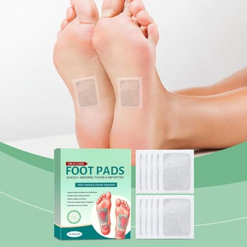 Image of Natural Detox Foot Pads Overnight Cleanse Patch 20 Pieces Herbal Bamboo Vinegar Toxin Relief Adhesive Stickers for Relaxation Sleep Support and Foot Care