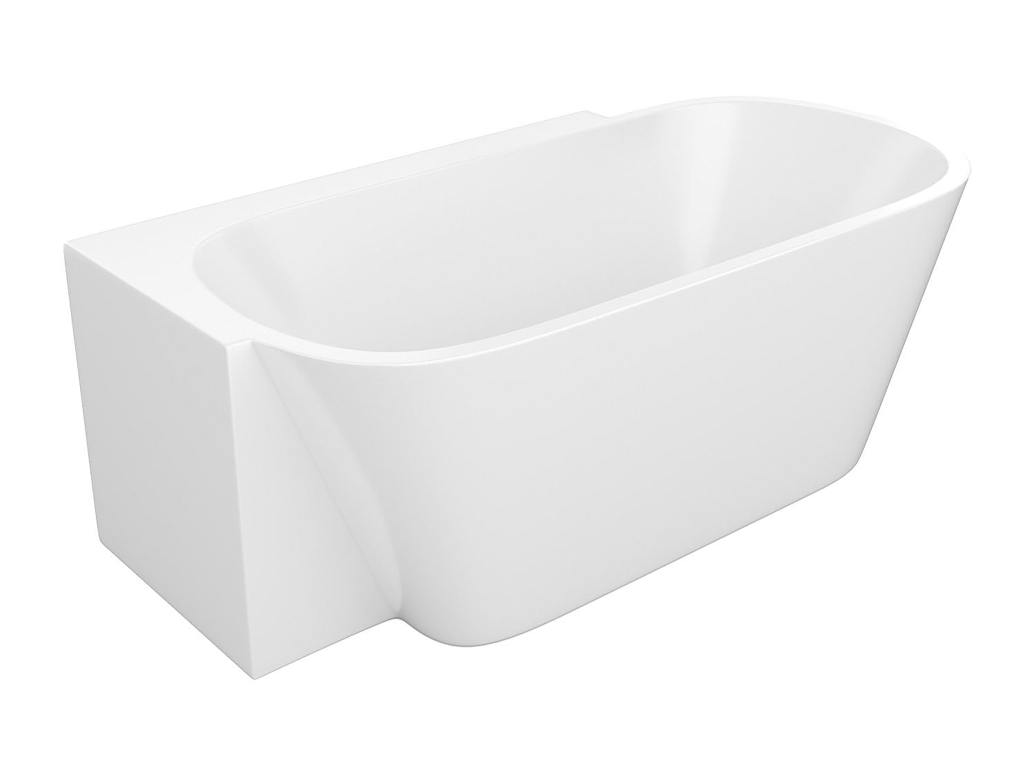 Vente-unique - Bañera esquinera - 225 l - acrílico - 160 x 78 x 58 cm - esquina izquierda - blanco - RIVASO