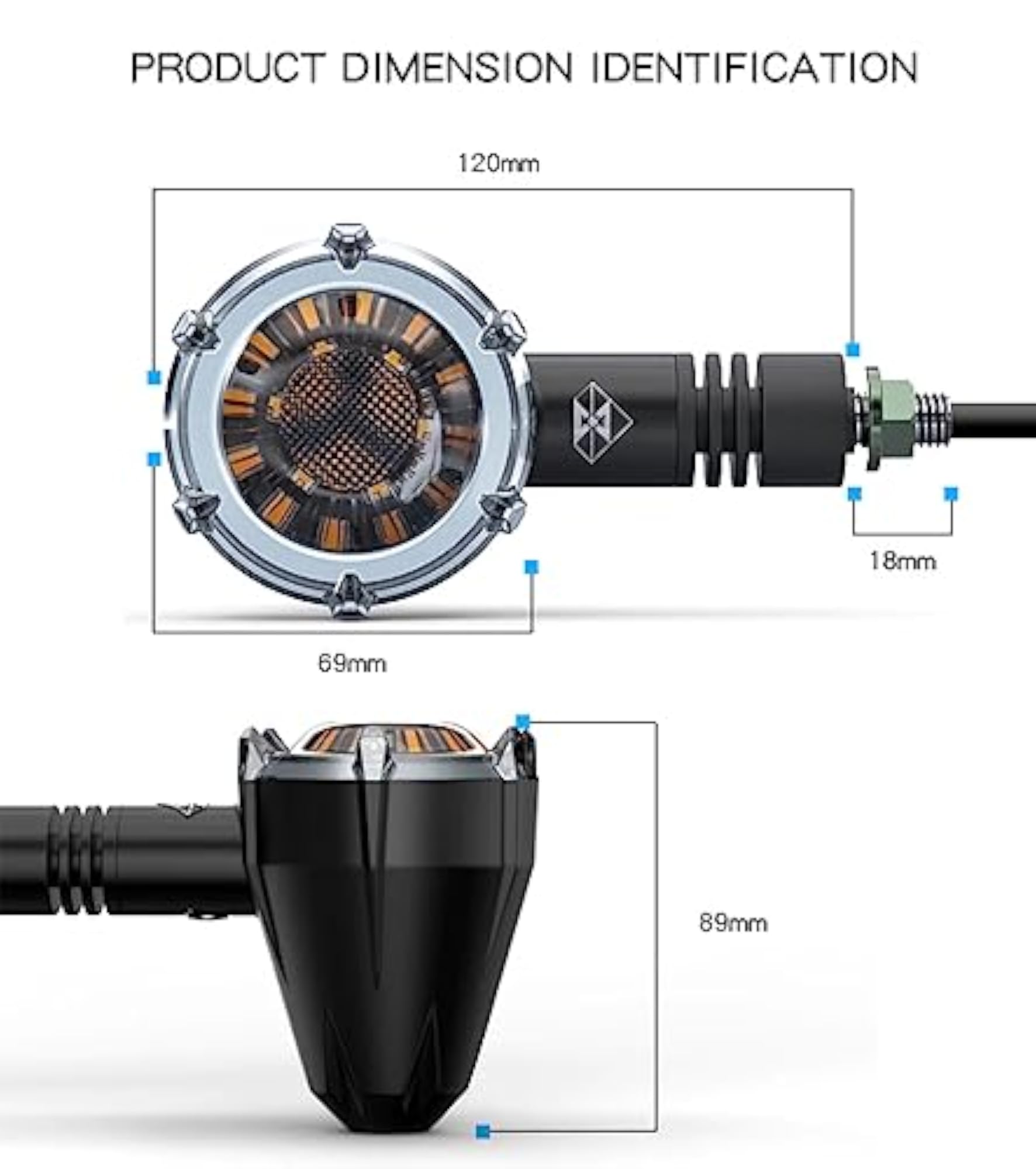 Waterproof Flexible Rubber Round Shape Running Indicators for Bikes