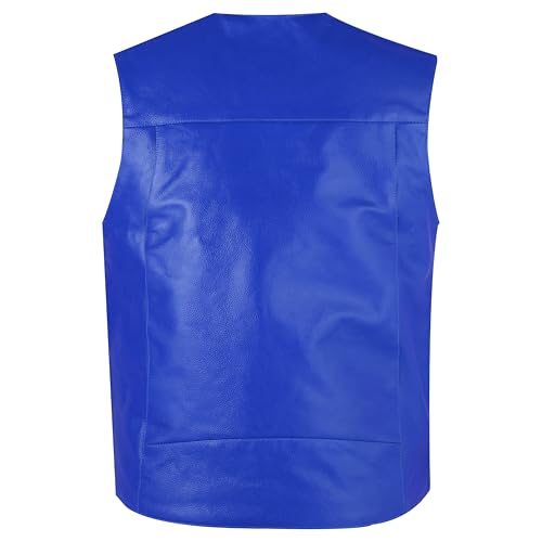 Mens Retro Biker Motorcycle vest Vintage Vests Prumium Cowhide Rider Rocker Cafe Racer Leather vest3