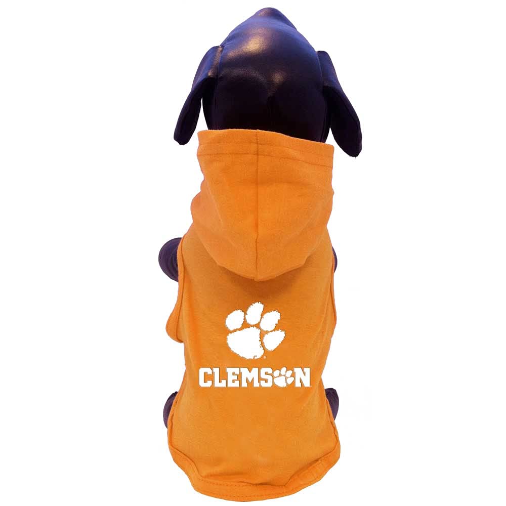 NCAA Clemson Tigers Collegiate Cotton Lycra Hooded Dog Shirt (Team Color, Medium)