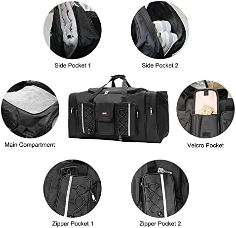 Intrbleu Large Travel Duffel Bags, 65L Durable Waterproof Polyester Weekender Bags with Shoulder Strap, Foldable Carry on Bags for Airplane 4 Intrbleu Large Travel Duffel Bags, 65L Durable Waterproof Polyester Weekender Bags with Shoulder Strap, Foldable Carry on Bags for Airplane