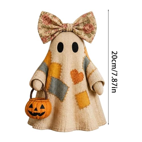 Luces decorativas de Halloween y figura fantasma vintage para estante o chimenea 7