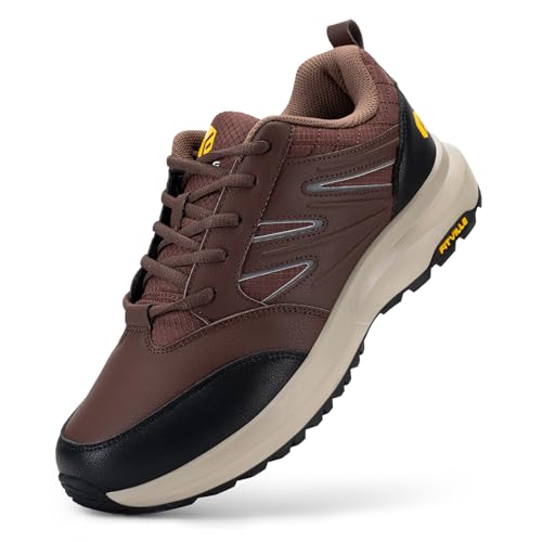 FitVille Mens Extra Wide Fit Hiking Shoes, Walking Trekking Trainers with Arch Support for Heel Pain...