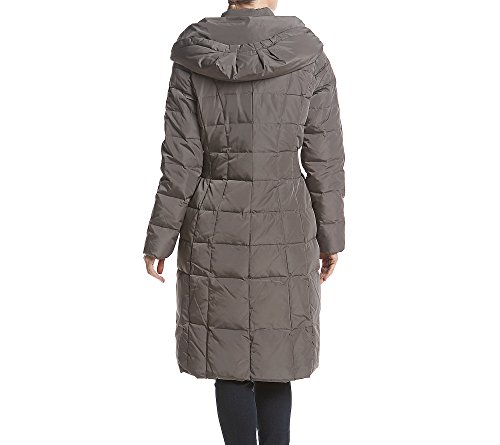 Cole Haan Filled Winter Coats For Women Trap Warmth With Bib Front & Dramatic Hood, Deep Carbon, Medium #TOP1