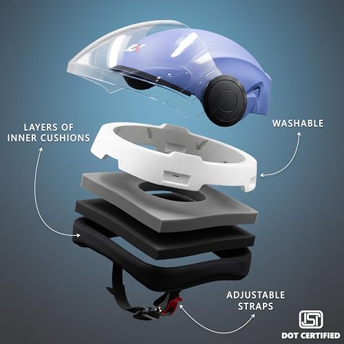 Image of Cortex ISI & DOT Certified Zion Half Face Helmet for Men & Women with Scratch Resistant Polycarbonate Visor, Hard ABS Shell Helmet | Clear Visor, Lightweight