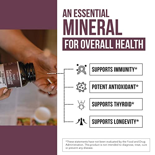 Total Selenium - 200 Mcg, Plant-Based Selenium - Full Spectrum, Contains 4 Essential Organic Forms Of Selenium Including Selenomethionine - Derived From Garlic - 60 Capsules #TOP4