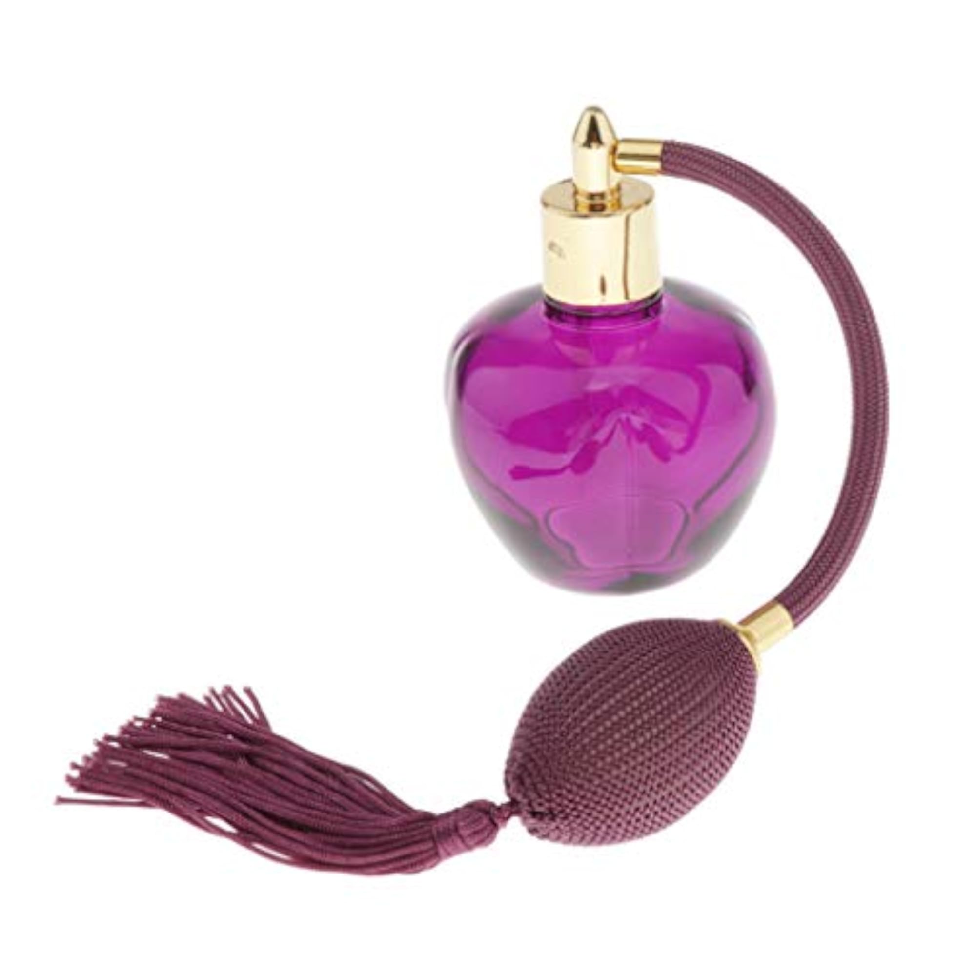 100Ml Empty Glass Perfume Bottle Long Bulb Tassel Spray Atomizer Purple