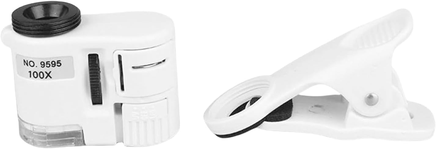 Multiple Use Phone Magnifier With LED General Clip On Microscope Lens Easy Carry For Enhances Microscopic Observation