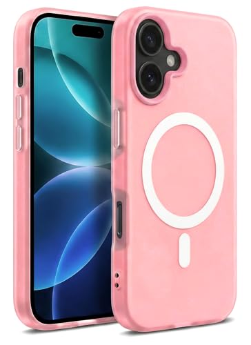 Image of Hupshy iPhone 16 Back Cover with Camera Protection Rings, Kickstand-Matte /Anti, Non-Slip, Camera Glass Protection,Transparent Shockproof Cover for iPhone 16 (Orange)