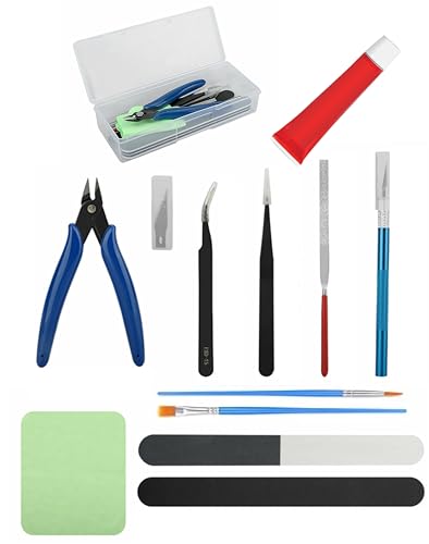 Hobbylinc 11 PCS Plastic Model Tool Set for Car Airplane Gundam Building Assembly