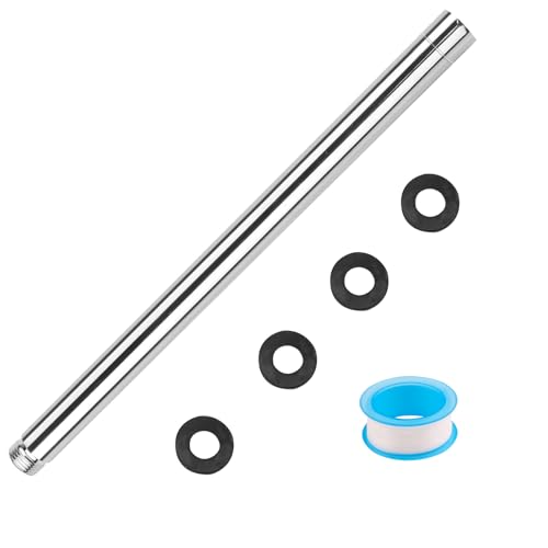 DXLing Alcachofa de ducha con brazo alargador de 30 cm, tubo de extensión de ducha G1/2 pulgadas, rosca de acero inoxidable, barra de ducha recta para baño