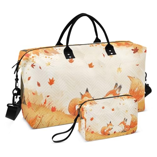 Weekender Bags Travel Duffel Gym Bag Huli Fenglin Carry on Overnight Tote Bag with Toiletry Bag for Airplane Travel Trip Gym Yoga