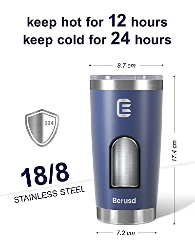 image for Berusd Coffee Cup 600ml Insulated Tumbler with Lid, Double Wall Vacuum