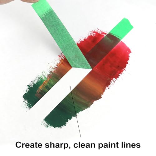 Image of BOMEI PACK Green Painters Tape 1 Inch Bulk - Paint Tape 20 Rolls x 1 Inch x 55 Yards - Green Masking Tape for Walls Painting, DIY Crafting, Edge Finishing and School Projects, Total 1100 Yards