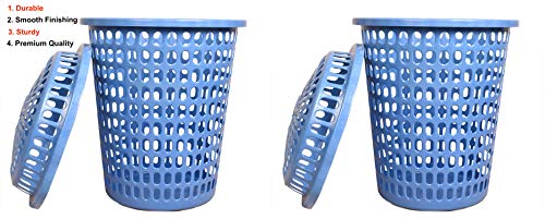 Image of Plastic Laundry Basket /Bag, 17x17x21 inch, 50L, Blue, Set of 2
