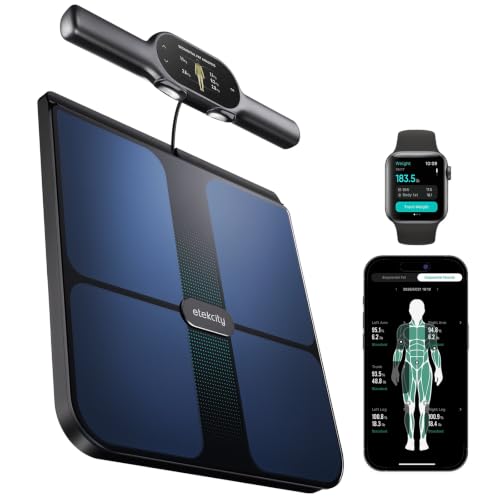 Image of Etekcity WiFi 8-Electrode Smart Scale for Body Weight and Fat | Body Composition Scale with Color Handle Display, 50+ Metrics, 5-Segment Analysis, WiFi Auto Sync and USB-C Charging