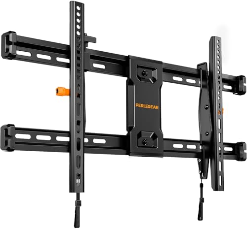 Image of Perlegear Tilting TV Wall Mount for 42-90 Inch TVs with Leveling Adjustment, Low Profile TV Mount up to 132 lbs, Wall Mount Bracket Fits 12 inch /16 inch /18 inch /24 inch Wood Studs, Max VESA 600x400mm, PGLT9