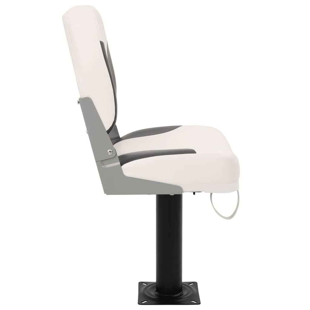 Sedile pieghevole per barca con schienale basso in PU e PVC, console in acciaio, 41 x 36 x 48 cm, portata 100 kg, universale per barca a vela, yacht, jolle, catamarano